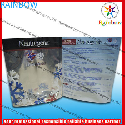 Foil Stand Up Tas Kemasan Kosmetik Daur Ulang Dengan Ziplock Untuk Bubuk Mutiara