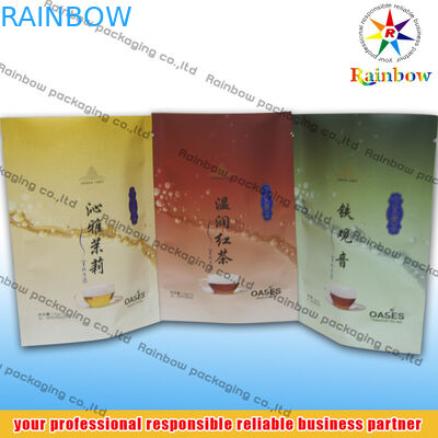 Kemasan Kantong Teh Bawah Gusset Dicetak Dengan Logo Untuk Teh Daun Lepas