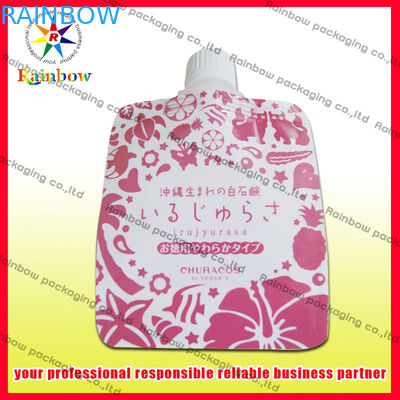 Stand Up Foil Spout Pouch Pembungkus Heat Seal Untuk Juice, PET / AL / PE