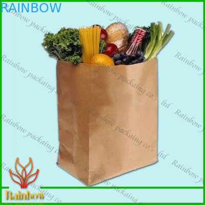 Brown Kraft Custom Paper Bags Dapat Didaur Ulang Tahan Lama Untuk Buah