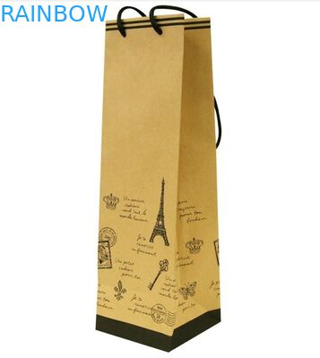 Tas Kemasan Kertas Dilapisi Disesuaikan Dengan Pegangan Untuk Anggur Dan Hadiah