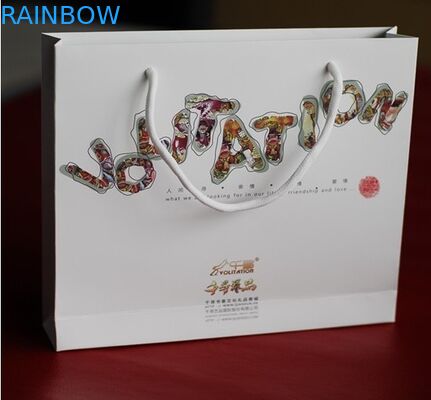 Ecofriendly Menangani Tas Kertas Khusus, Hot Stamping Dengan Logo Perak