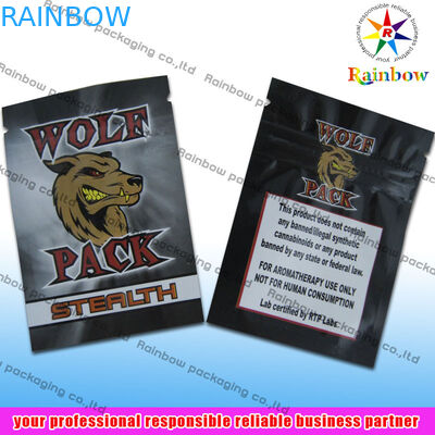 Herbal Incense Zip Plastic Bags Non-kerusakan Dengan Gravure Printing