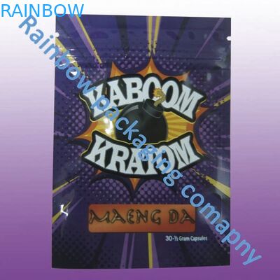 Kantong Plastik Zip Kustom tahan air 100 Mikron Untuk Dupa Herbal