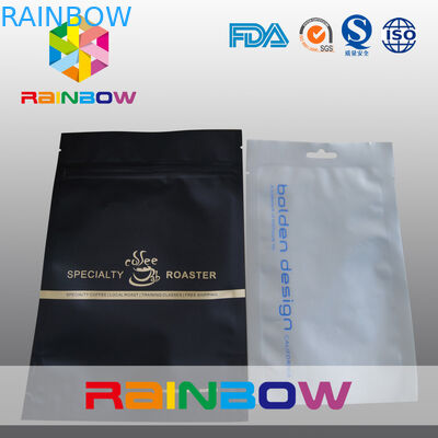 Flat tiga sisi disegel ritsleting mylar foil dengan lubang hange