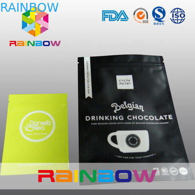 Flat tiga sisi disegel ritsleting mylar foil dengan lubang hange