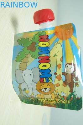 Bahan Kustom Makanan Bayi Aluminium Foil Spout Pouch Packaging Dengan Full Printing