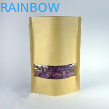 150 Gram Kapasitas Disesuaikan Kantong Kertas Ritsleting Dengan Jendela Transparan