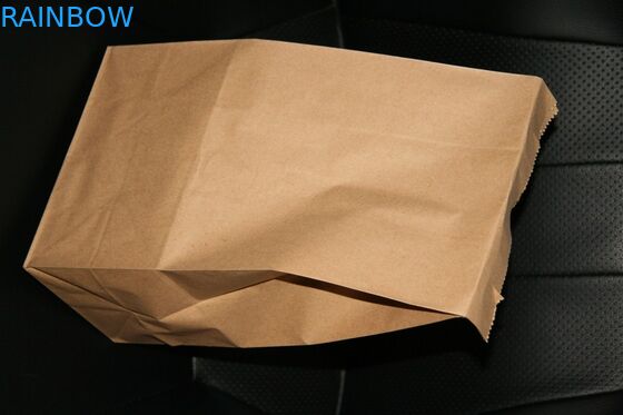 Brown Logo Dicetak Kantong Kertas Disesuaikan, Take Away Stand Up Bag