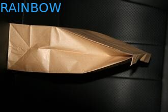 Brown Logo Dicetak Kantong Kertas Disesuaikan, Take Away Stand Up Bag