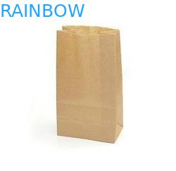 Brown Logo Dicetak Kantong Kertas Disesuaikan, Take Away Stand Up Bag