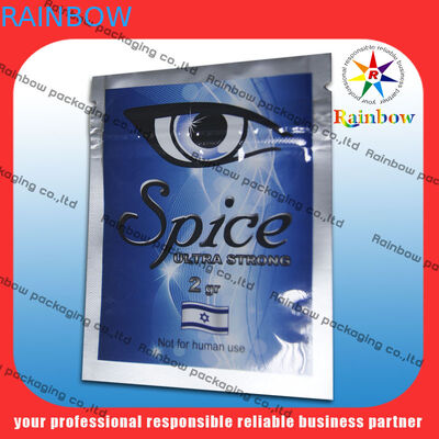 100 Micron Aluminium Foil Bag PET / AL / PE Untuk Paket Herbal Incense