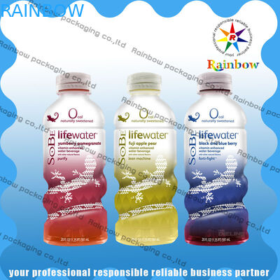Botol Minuman Shrink Wrap Sleeves Cetak Kustom Tahan Air Panas Sensitif