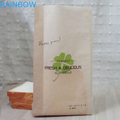 Food Grade Kustom Kraft Paper Bag Packaging Stand Up Untuk Roti / Kue