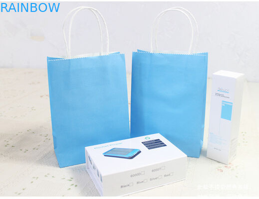 Beautiful Blue Printing Kraft Paper Bags Ukuran Sedang Untuk Berbelanja