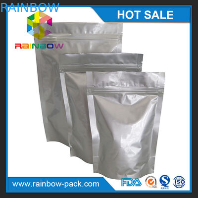 Eco-ramah Perak Aluminium Foil Pouch Ziplock Stand Up Gravure Printing