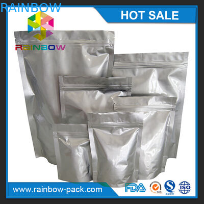 Eco-ramah Perak Aluminium Foil Pouch Ziplock Stand Up Gravure Printing