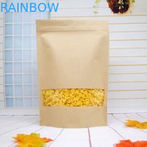 Tas Kertas Khusus Daur Ulang, Stand Up Kraft Paper Packaging Bag