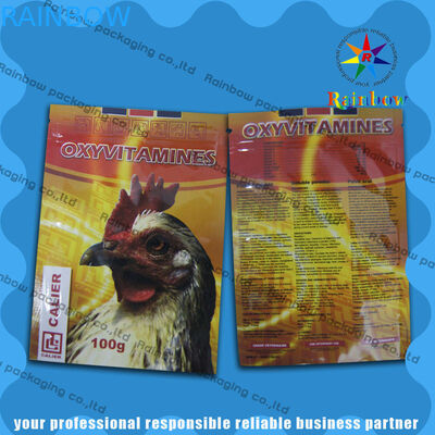 Kantong Makanan Hewan Berwarna Pencetakan Dengan Gusset Samping Untuk Anjing / Kucing / Sapi / Ayam