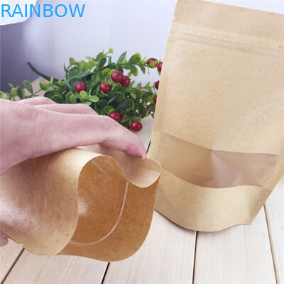 Kantong Kertas Khusus Jendela Jelas, Kantong Kertas Cokelat Ritsleting