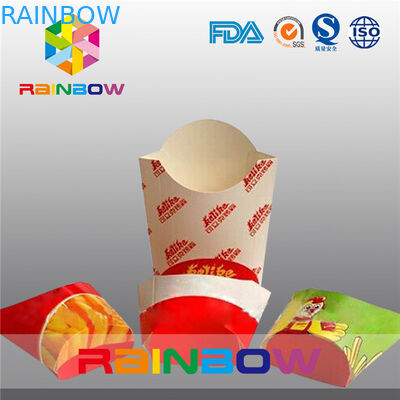 Kemasan Kotak Kertas Lipat Untuk Kemasan Kentang Goreng, Kotak Kertas Makanan Cepat Saji