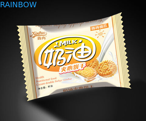 Cream Kuning Transparan PE / NY / PET Plastik Kantong Kemasan Jendela untuk Roti Makanan