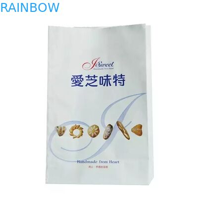 Rectangle Kraft Paper Bread Packaging Bags Grease Proof Ramah Lingkungan