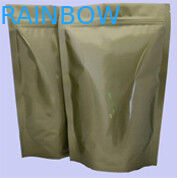 Kemasan Aluminium Foil Kustom Mengkilap Emas Berdiri Dengan Ziplock