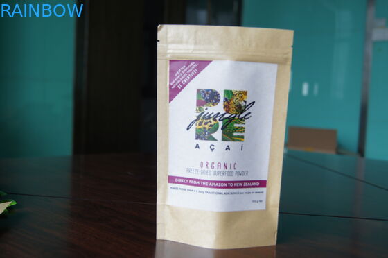 Kantong Teh Kertas Kraft Kustom. Pencetakan Bagus dengan Zipper