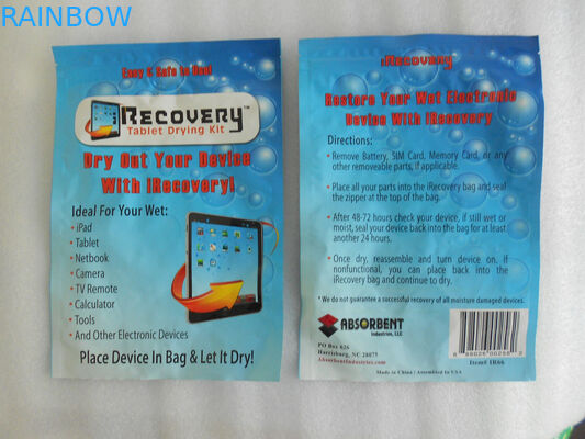 Tiga Side Seal Percetakan Foil Pouch Kemasan datar Ziplock untuk Produk Elektronik