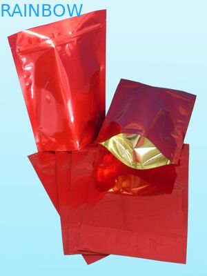 Glossy Plain Red Foil Pouch Kemasan Stand Up For Coffee Bean
