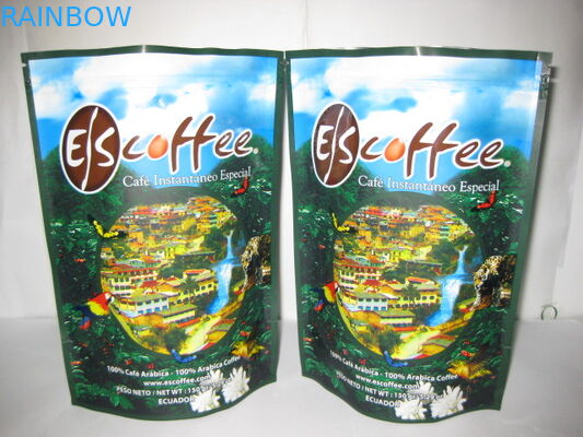 Kopi Ziplock Foil Kemasan Tas Percetakan Stand Up Glossy Finish