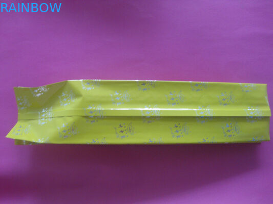 Side Gusset Yellow Coffee Bean Kemasan Aluminium Foil Heat Seal