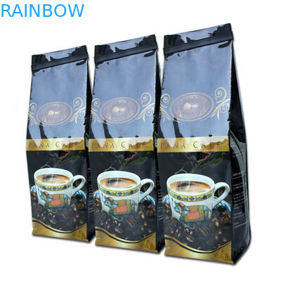 Glossy Hitam Tin Tie Side Gusset Kopi Kemasan Bag Gravure Printing