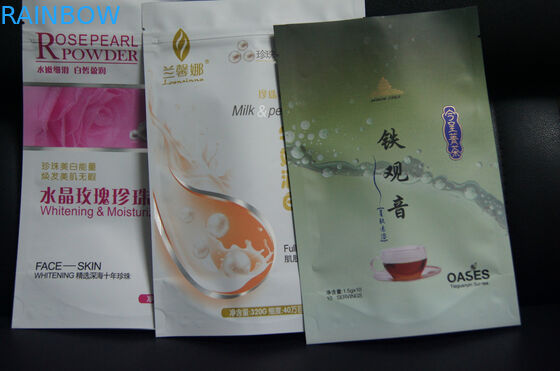 Glossy Finish Stand Up Kantong Teh Kemasan Ritsleting Dan Pencetakan Lengkap