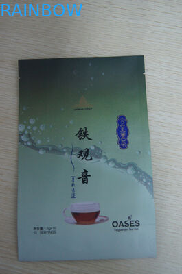 Glossy Finish Stand Up Kantong Teh Kemasan Ritsleting Dan Pencetakan Lengkap