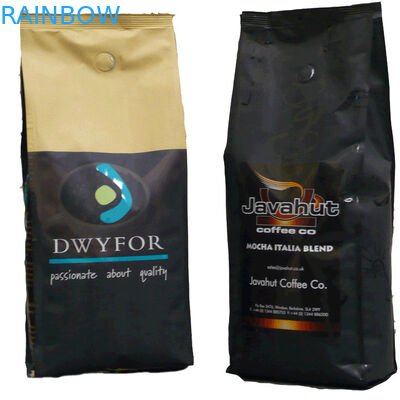 Matte Finish Square Bawah Aluminium Foil Bags Dengan Valve / Zipper