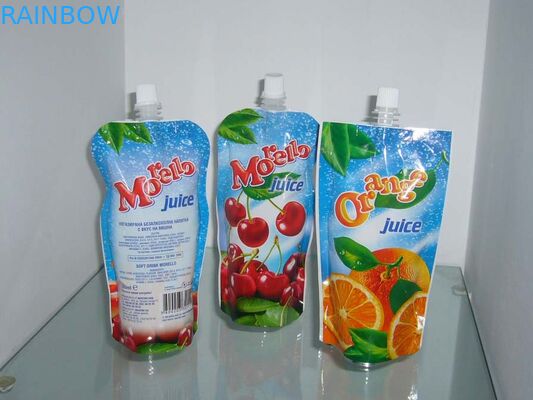 Kustom Blue Sky Plastik Spout Pouch Kemasan Orange Juice Drink Packaging