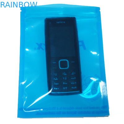 Ritsleting Tas Anti Static Seal Transparan Tiga Sisi Biru Transparan untuk Produk Elektronik