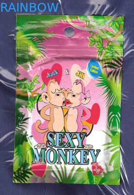 Zipper Round Hole Mini Ziplock Bags 3g Sexy Monkey Laminated Botanical Sachet