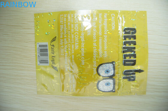 Kemasan Herbal Dupa Ziplock Film Laser Plastik 4g GEEKED UP Yellow