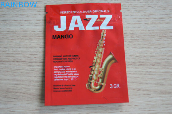 3g Red JAZZ Potpourri Herbal Incense Packaging dengan Zipper / Tear Notch