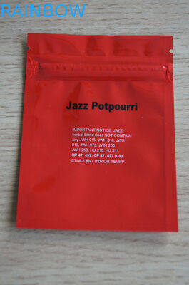3g Red JAZZ Potpourri Herbal Incense Packaging dengan Zipper / Tear Notch
