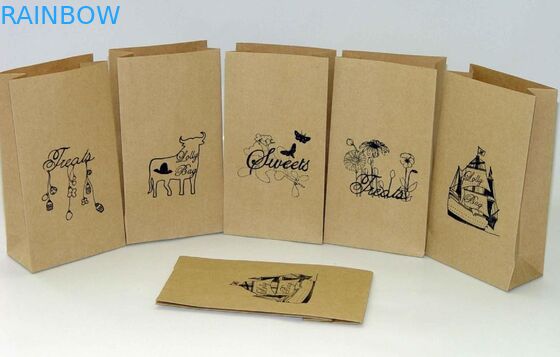 Top Disesuaikan Brown Kraft Paper Bags Top Terbuka untuk Snack