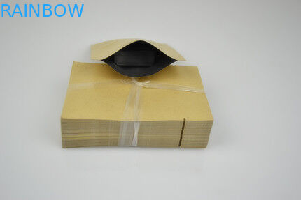 Flat Brown Kraft Customized Paper Bags Flat untuk Kemasan Makanan