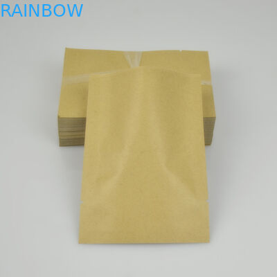 Flat Brown Kraft Customized Paper Bags Flat untuk Kemasan Makanan