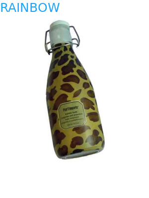 PET Brown Leopard Printed Label Shrink Sleeve untuk Botol Minuman Bayi