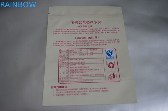 Kemasan kantong teh kustom aluminium Foil datar untuk teh mawar Perancis