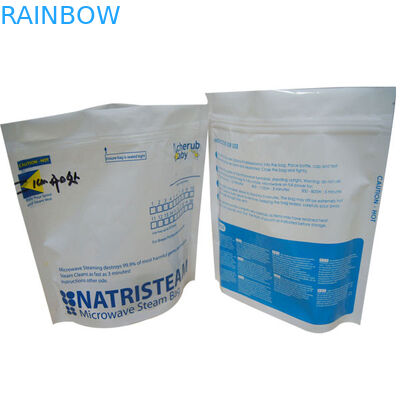 Stand Up Blue Vacuum Seal Tas Penyimpanan Makanan / Microwave Sealing Bags Untuk Makanan