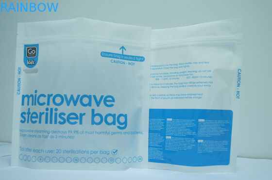 Stand Up Blue Vacuum Seal Tas Penyimpanan Makanan / Microwave Sealing Bags Untuk Makanan